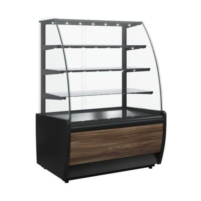 Витрина холодильная Carboma K70 VH 1,3-1 LIGHT Chocolate Паттерн (0108 Темный дуб)