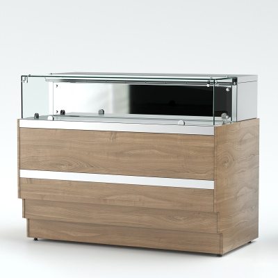 Прилавок кассовый нейтральный RKT11AH Crystal 950x700x1090мм REFETTORIO