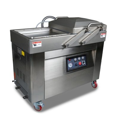 Вакуум-упаковочная машина HUALIAN DZQ-610/2SA (HVC-610S/2A-G), напольная двухкамерная, с обрезкой края пакета