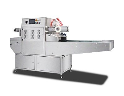 Автоматический запайщик лотков с ф-ей в/у газ. Hualian HVT-450A/4 V2, 210*148 нерж., скин, дв. ст. 100м3/ч