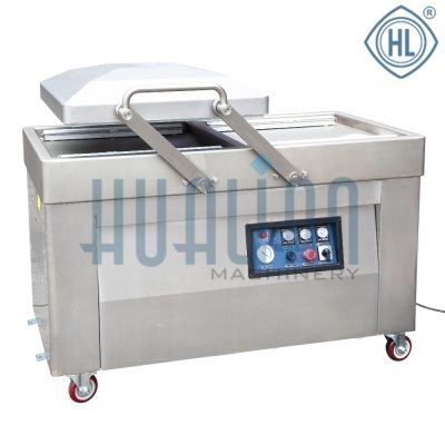 Вакуум-упаковочная машина HUALIAN DZ-510/2SA, напольная двухкамерная, с обрезкой края пакета