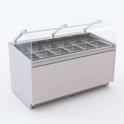 Прилавок холодильный MARTA-Culinar 1250, агрегат, GN, охл.запасник, I-стекло, RGR22CAR REFETTORIO