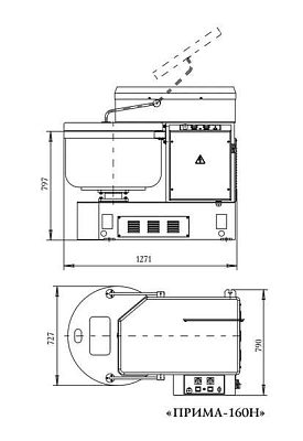 Тестомесильная машина со стационарной дежой Прима-160Н
