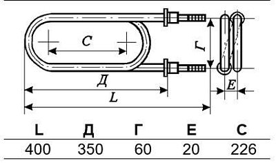 ТЭН 140А13/5Р220 (ТЭН-12)