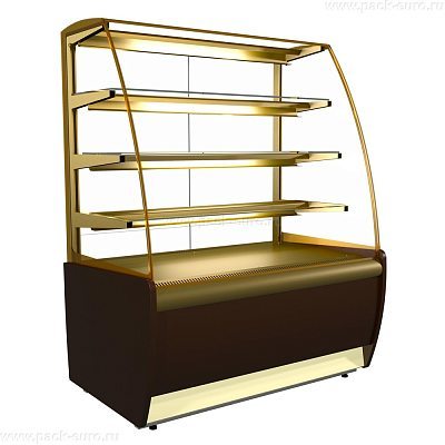 Витрина холодильная Carboma K70 VH 1,3-1 LIGHT Chocolate 0012-0109 (ВХСв - 1,3д для шоколада)